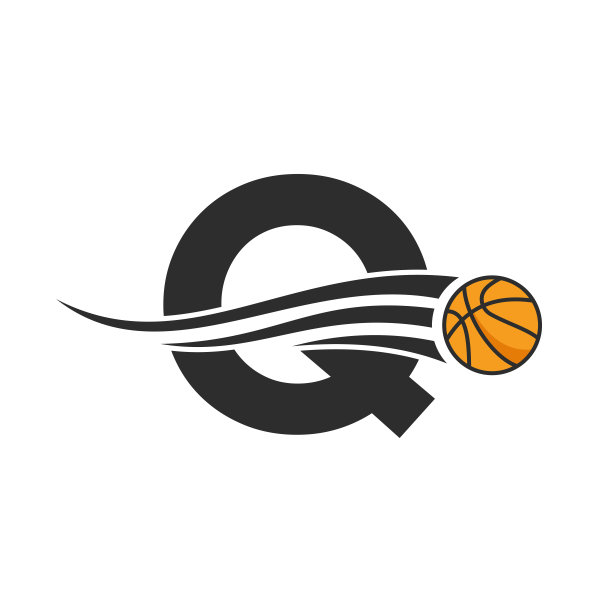 字母Q篮子球标志设计篮子俱乐部符号向量模板。篮球的标志元素图片下载