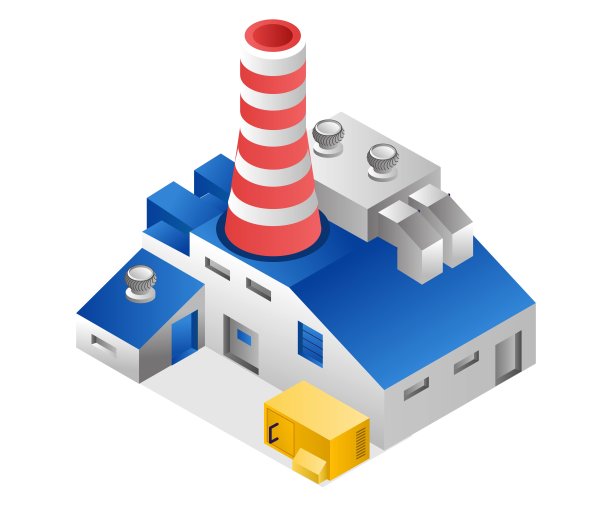 工业厂房配有空调风机图片下载