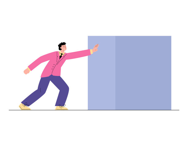 商人用努力推着巨石图片下载