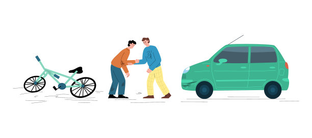 汽车在路上撞到自行车，司机正在帮忙图片下载