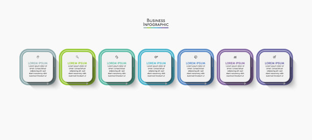 业务数据可视化。时间轴信息图表图标设计的抽象背景模板图片下载
