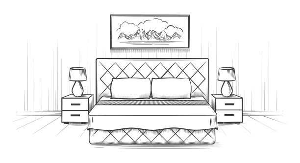 卧室素描内部图片下载