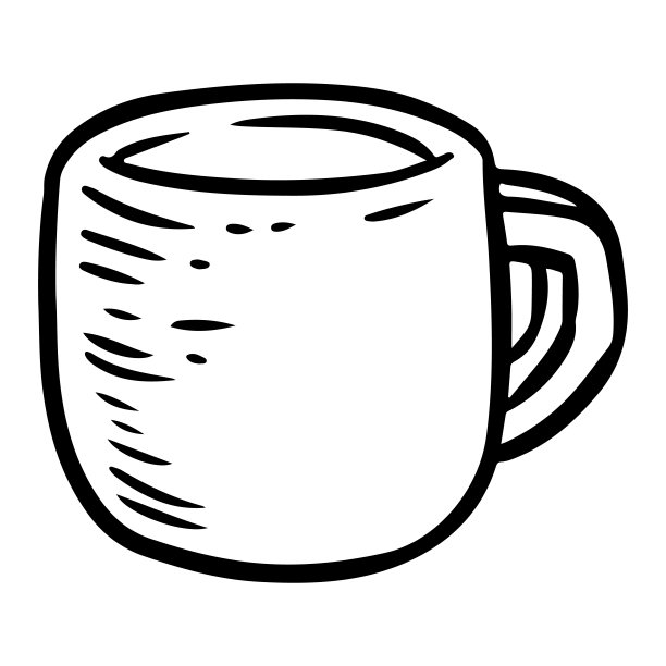 可爱的卡通马克杯涂鸦图像。Hygge时间标志。媒体亮点图形图标图片下载