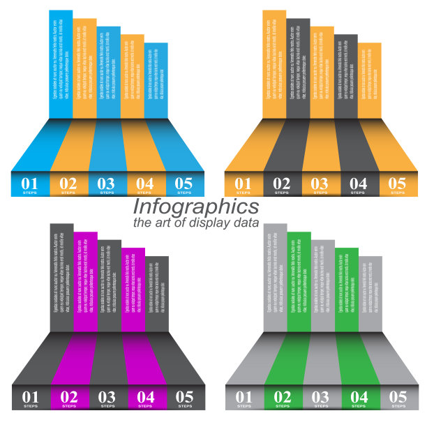 收集信息图设计模板。显示信息、排名和统计的想法。图片下载