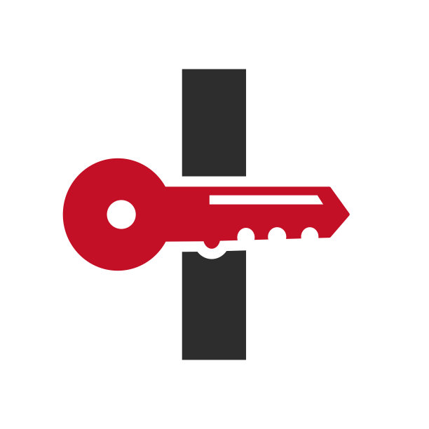 字母I钥匙标志结合房屋储物柜钥匙房地产和房屋租赁符号向量模板图片下载