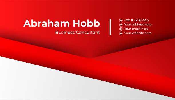 现代干净的风格红白名片设计模板图片下载