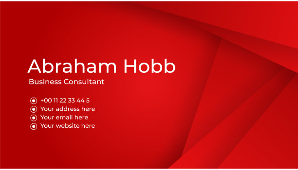 优雅的极简红色名片设计模板图片下载