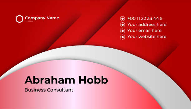 现代干净的风格红白名片设计模板图片下载