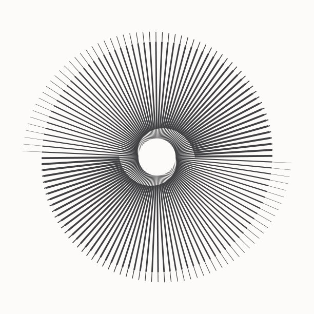 黑色线条在圆形抽象背景。阴阳符号。动态过渡错觉。图片下载