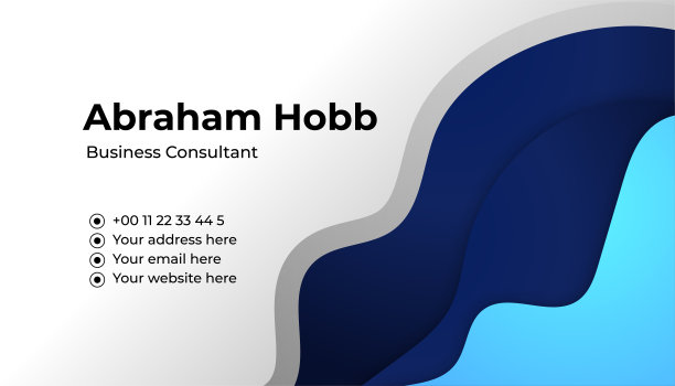 现代创意和干净的蓝色名片设计模板。奢华优雅的名片设计背景与时尚简约抽象的几何时尚波浪线。矢量图图片下载