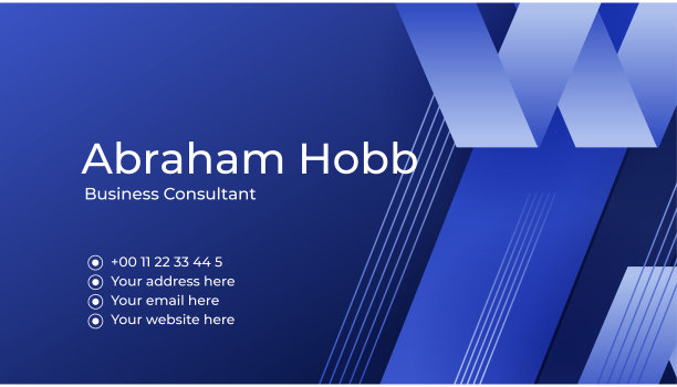 现代创意和干净的蓝色名片设计模板。奢华优雅的名片设计背景与时尚简约抽象的几何时尚波浪线。矢量图图片下载