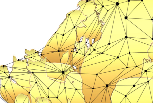 抽象的背景几何图案和连线图片下载