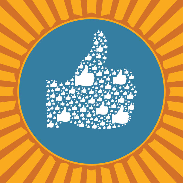 大拇指在阳光标签图标图片下载