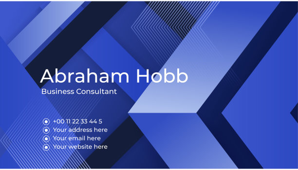 现代创意和干净的蓝色名片设计模板。奢华优雅的名片设计背景与时尚简约抽象的几何时尚波浪线。矢量图图片下载