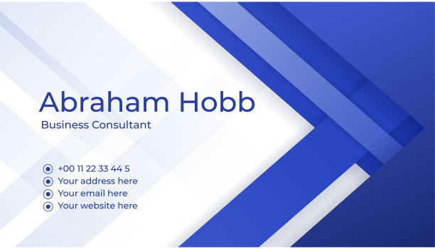 现代创意和干净的蓝色名片设计模板。奢华优雅的名片设计背景与时尚简约抽象的几何时尚波浪线。矢量图图片下载