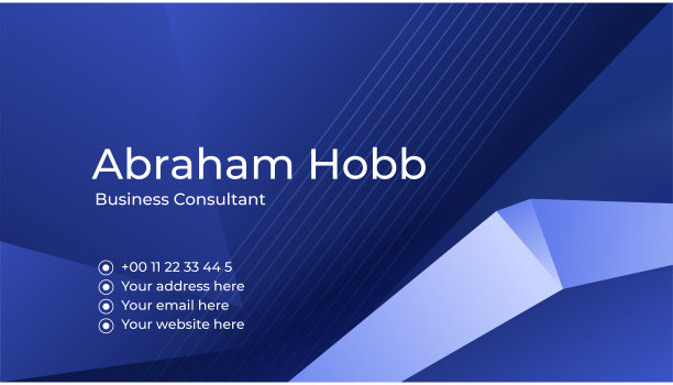 现代创意和干净的蓝色名片设计模板。奢华优雅的名片设计背景与时尚简约抽象的几何时尚波浪线。矢量图图片下载