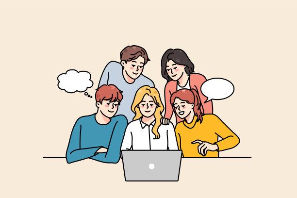 人们一起在电脑上工作图片下载