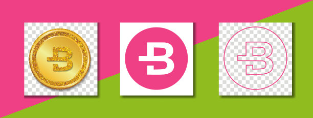 三种形式的Bytecoin加密货币图标图片下载