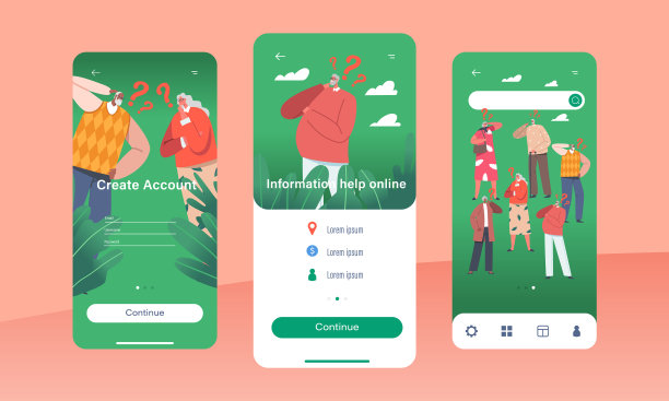 信息帮助在线移动应用程序页面板图片下载