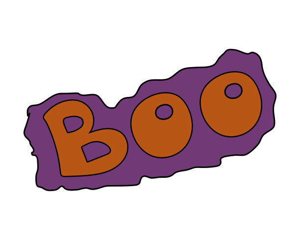 水平万圣节横幅与矢量标志在紫色的背景。万圣节铭文，孤立矢量插图图片下载