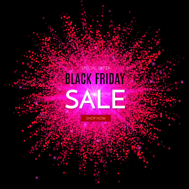黑色星期五促销横幅。黑色星期五短语在黑色和粉红色的背景。矢量图图片下载