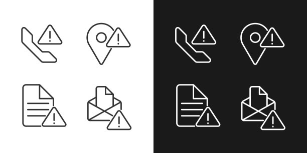 通信问题像素完美线性图标设置为暗，光模式图片下载