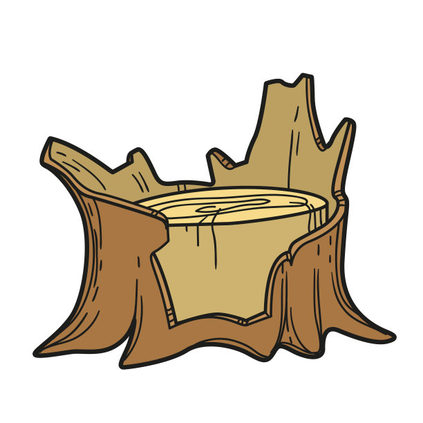 树桩具有树皮碎片颜色变异为图片下载