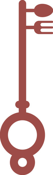 钥匙和厨师标志概念设计图片下载