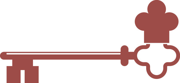 钥匙和厨师标志概念设计图片下载