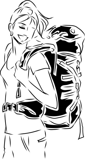 一位喜欢登山的年轻女子图片下载