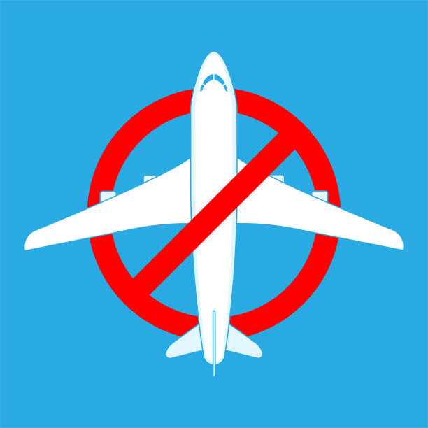 飞机图标在禁止标志。禁止或停止在空中飞行。没有飞图片下载