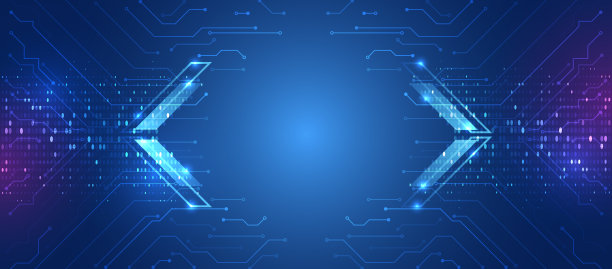 全球无线标准概念。蓝色背景的高科技通讯插画。5G高速信息传输技术。图片下载