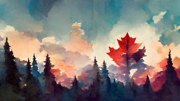 枫叶林素材图片