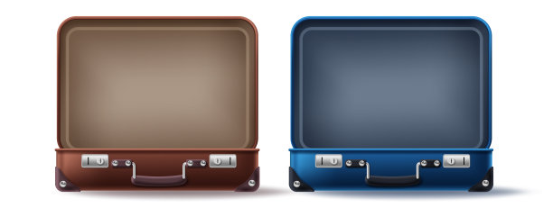 旅行箱矢量集设计。为商务会议收集经理公文包图片下载