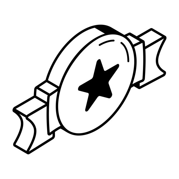 一个精心设计的优质徽章的轮廓图标图片下载