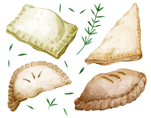 一套面包和烘焙产品项目的咖啡店元素和烘焙展示。图片下载