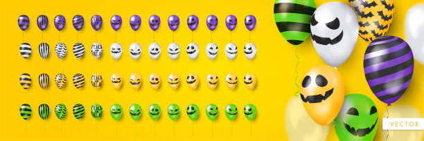 用于设计的彩色纸气球模板图片下载