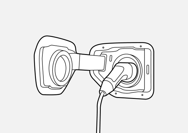 电动汽车充电口ev充电口on图片下载