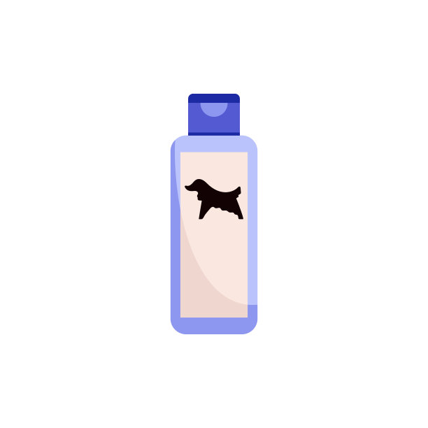 瓶洗发水为宠物外套梳理，平面矢量插图孤立。图片下载