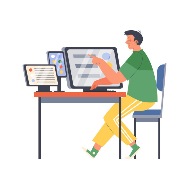 UI UX设计师在不同的设备上开发应用程序界面，白色背景上孤立的平面矢量插图。图片下载