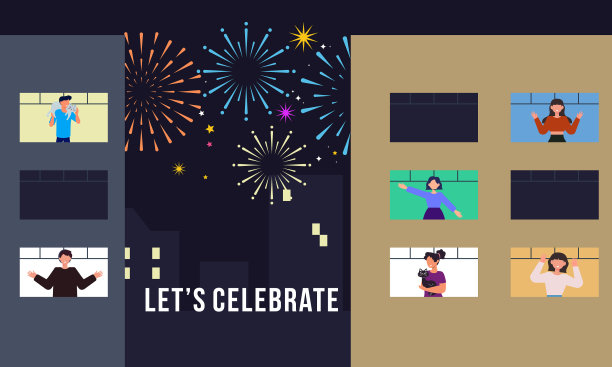 在家里和邻居一起庆祝图片下载