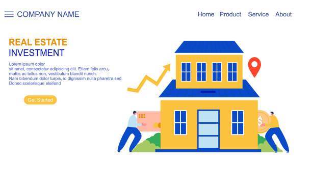 房地产投资登陆页面概念图片下载