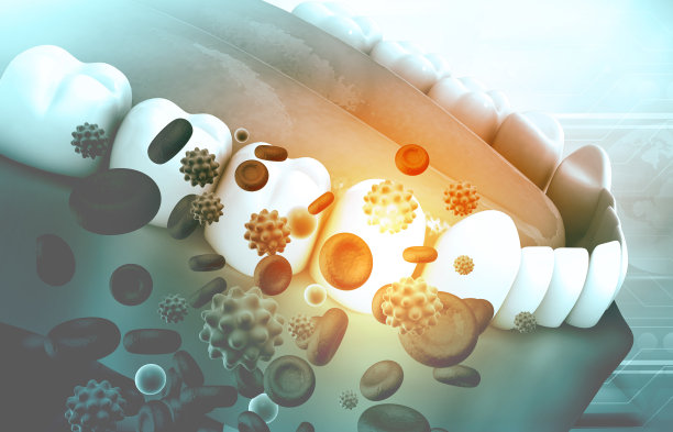 人类牙齿上有病毒细菌图片下载