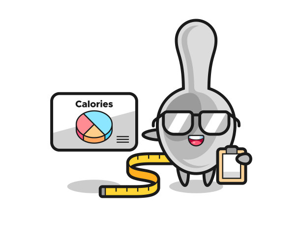 勺子吉祥物作为营养师图片下载