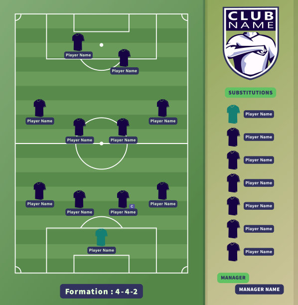 足球阵容足球4-4-2阵型方案图片下载