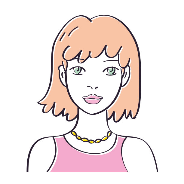 美丽的女孩模特鲍勃发型的肖像图片下载