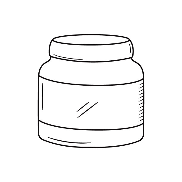 轮廓涂鸦矢量插图的容器与化妆品图片下载