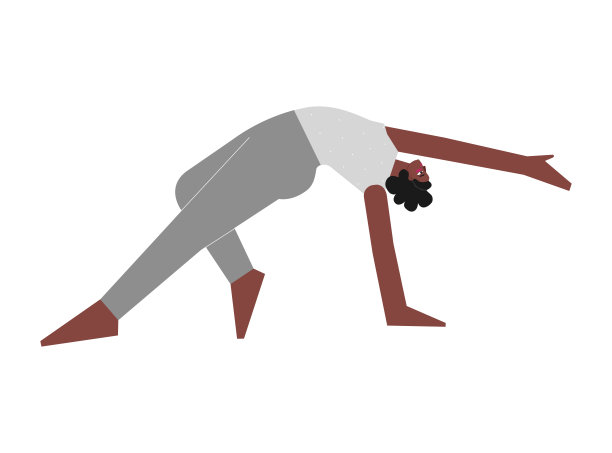 具有女性特征的矢量概念。非洲裔美国人的运动-鱼的半领主姿势。女强人学习扭转姿势图片下载