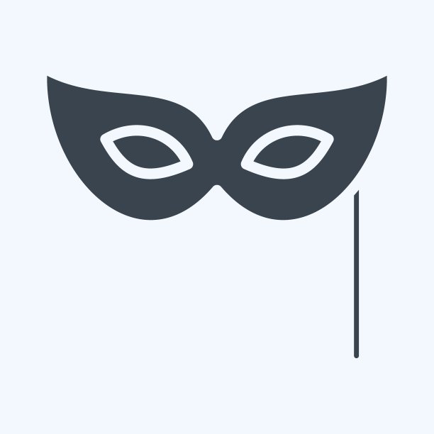 图标化妆舞会。适合教育符号。字形风格。简单的设计可编辑。设计模板向量。简单的说明图片下载