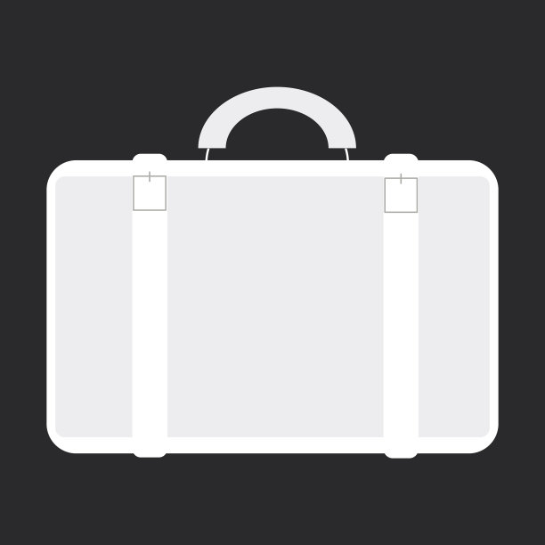 一个白色的手提箱在一个简单的风格的网页设计的黑色背景图片下载